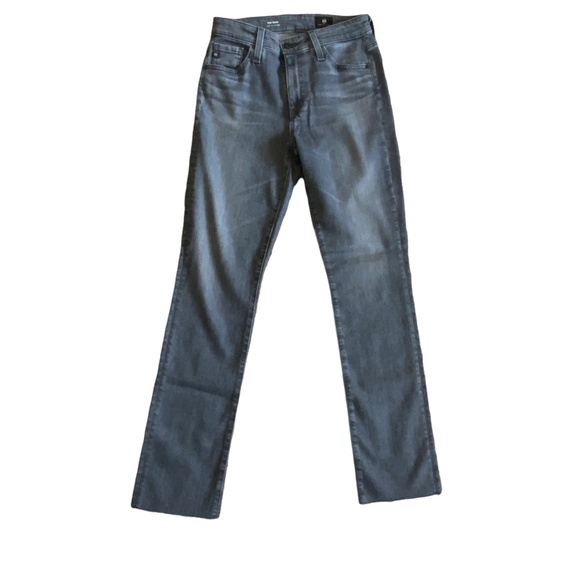 AG Adriano Goldschmied The Mari High Rise Straight Denim Jean 26 Gray Raw Hem - Picture 2 of 10
